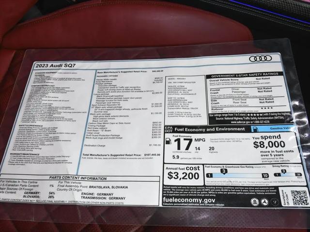 2023 Audi SQ7 Prestige TFSI quattro Tiptronic