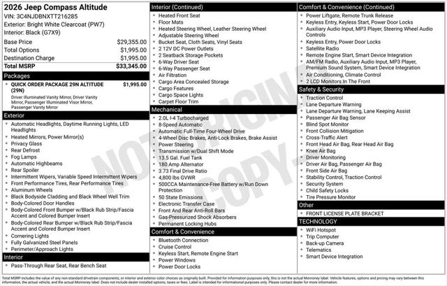 2026 Jeep Compass Latitude Altitude