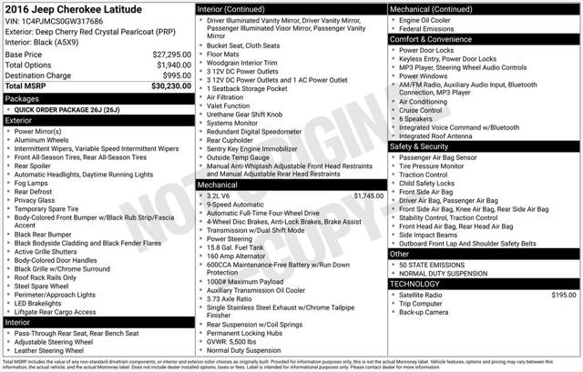 2016 Jeep Cherokee Latitude