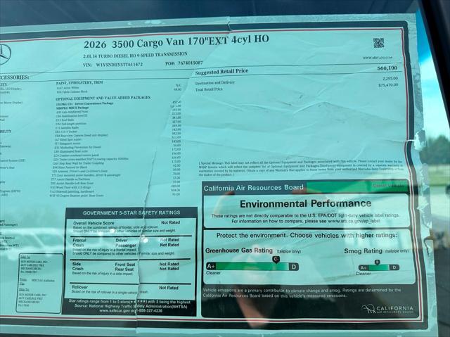 2026 Mercedes-Benz Sprinter 3500 High Roof 4-Cyl Diesel HO