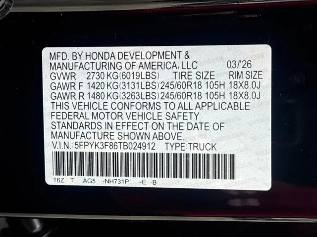 2026 Honda Ridgeline Black Edition