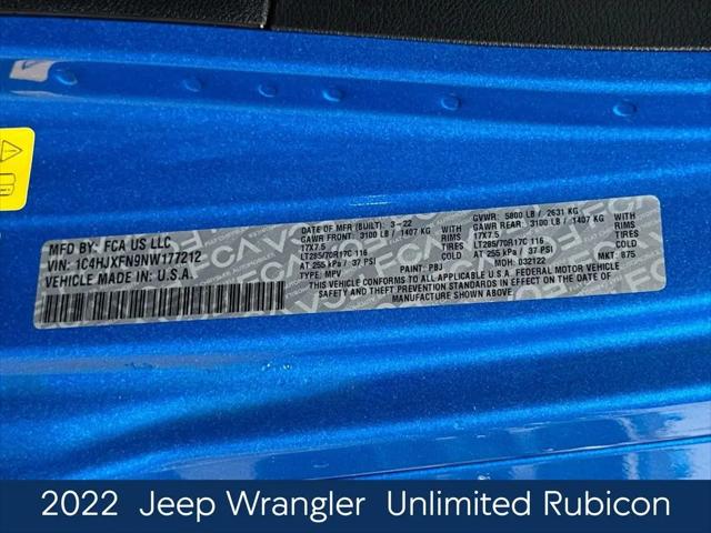 2022 Jeep Wrangler Unlimited Rubicon 4x4