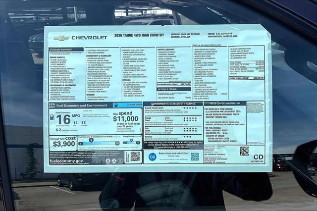 2026 Chevrolet Tahoe 4WD High Country