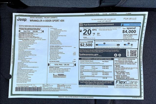 2026 Jeep Wrangler 4-Door Sport