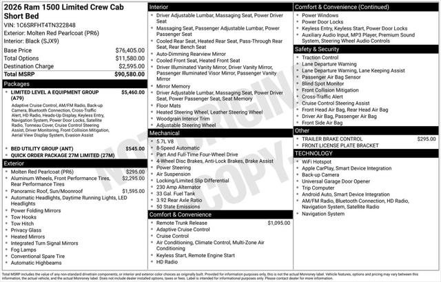 2026 Ram 1500 Limited Crew Cab 4x4 5'7" Box