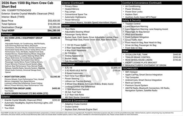 2026 Ram 1500 Big Horn Crew Cab 4x4 57 Box