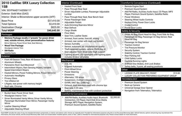 2010 Cadillac SRX Luxury Collection 2010 Cadillac SRX Luxury Collection