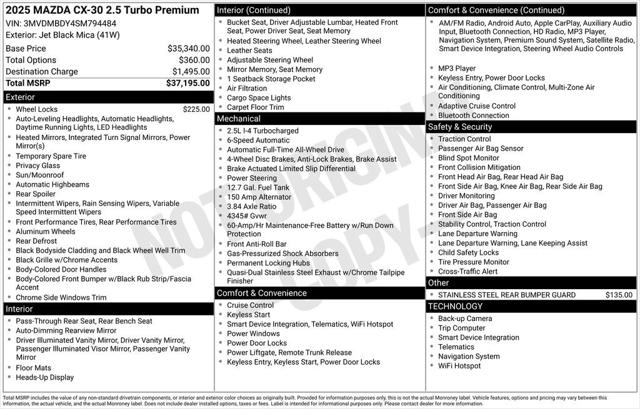 2025 Mazda CX-30 2.5 Turbo Premium Package 2025 Mazda CX-30 2.5 Turbo Premium Package