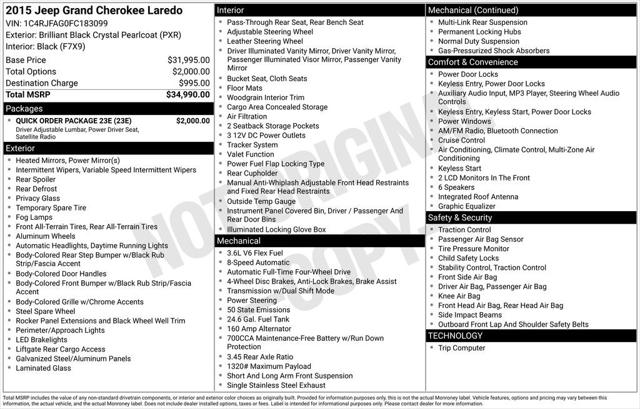 2015 Jeep Grand Cherokee Laredo 2015 Jeep Grand Cherokee Laredo