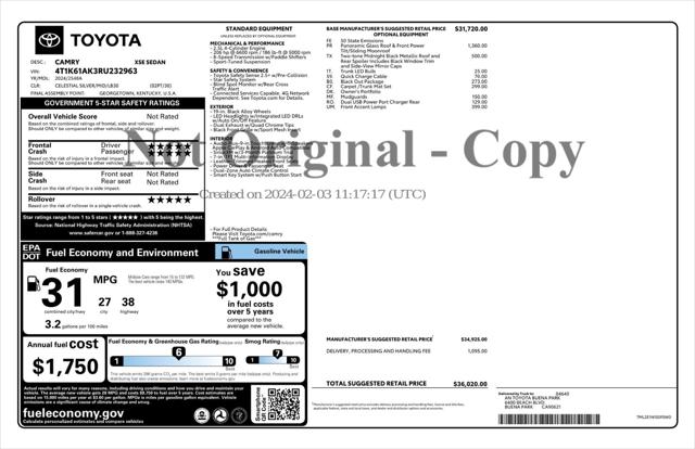 2024 Toyota Camry XSE