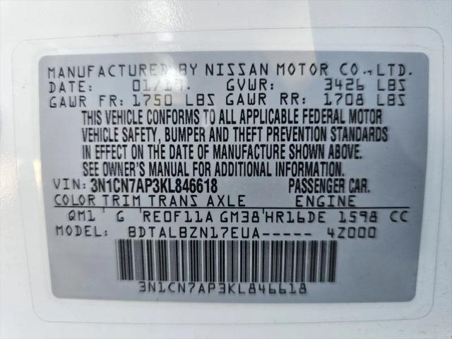 2019 Nissan Versa 1.6 SV