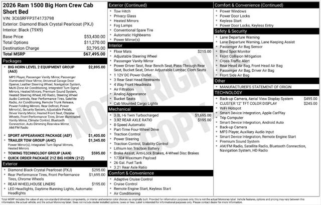 2026 Ram 1500 Big Horn Crew Cab 4x4 57 Box