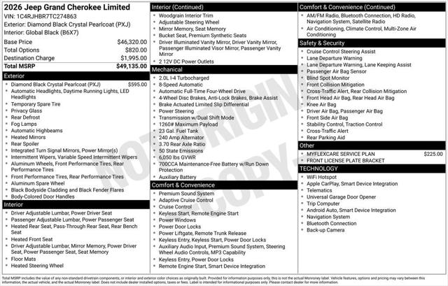 2026 Jeep Grand Cherokee GRAND CHEROKEE LIMITED 4X4