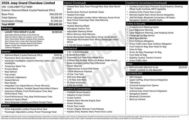 2026 Jeep Grand Cherokee GRAND CHEROKEE LIMITED 4X4