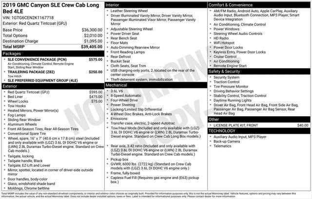 2019 GMC Canyon SLE