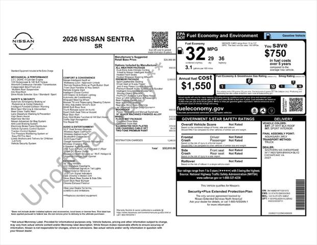 2026 Nissan Sentra SR
