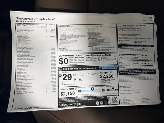 2026 BMW X3 30 xDrive