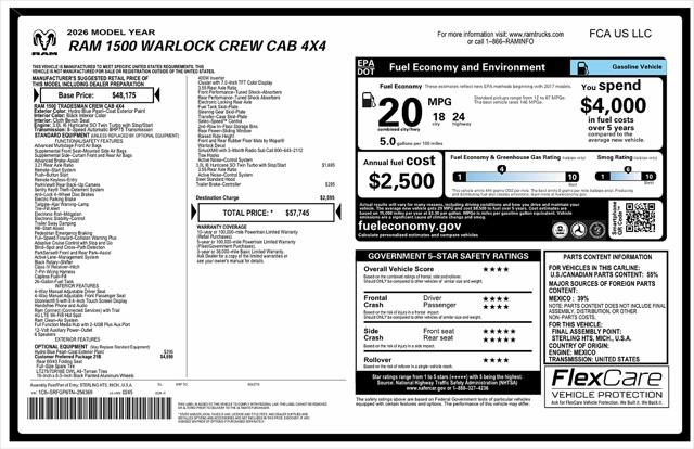 2026 Ram 1500 Warlock Crew Cab 4x4 57 Box