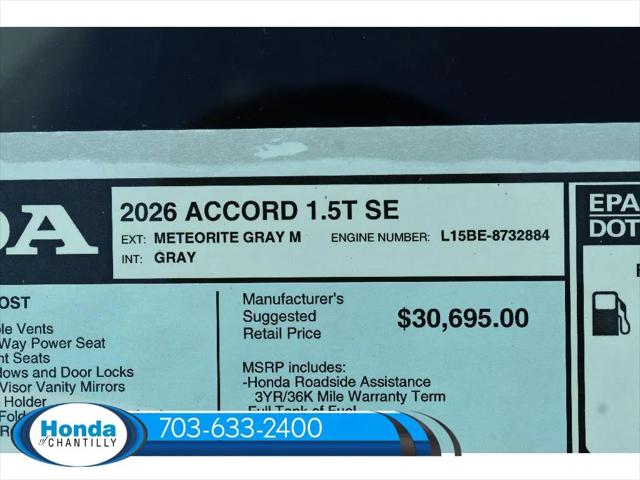 2026 Honda Accord Sedan SE