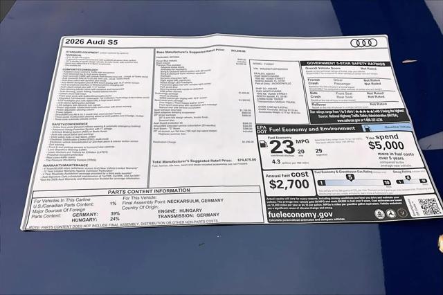 2026 Audi S5 Premium Plus TFSI quattro S tronic