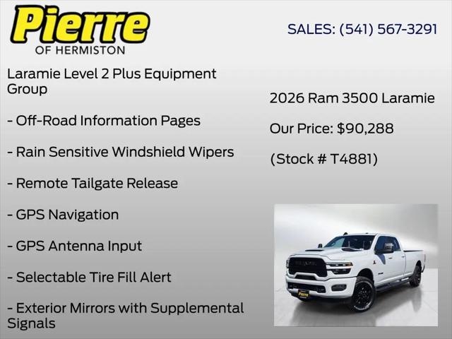 2026 Ram 3500 Laramie Crew Cab 4x4 8' Box