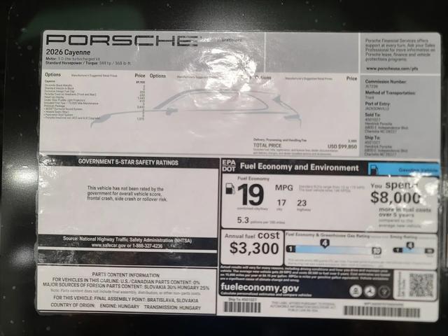 2026 Porsche Cayenne Cayenne