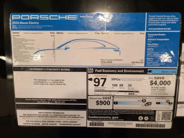 2026 Porsche Macan Electric Macan Electric