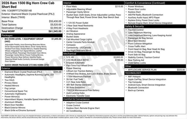2026 Ram 1500 Big Horn Crew Cab 4x4 57 Box