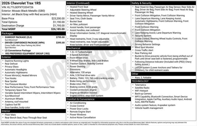 2026 Chevrolet Trax FWD 1RS