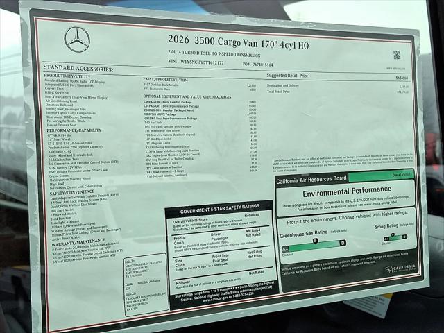 2026 Mercedes-Benz Sprinter 3500 High Roof 4-Cyl Diesel HO