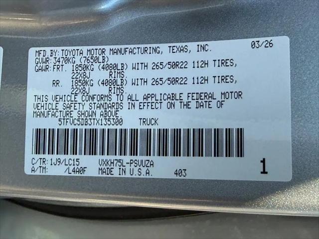 2026 Toyota Tundra Capstone CrewMax 6.4' Bed