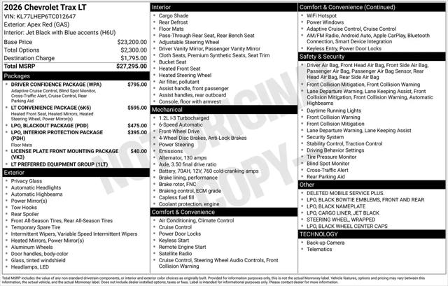 2026 Chevrolet Trax FWD LT