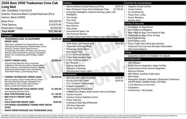 2026 Ram 3500 Tradesman Crew Cab 4x4 8 Box
