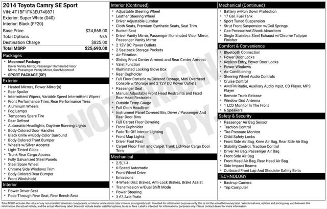2014 Toyota Camry SE Sport