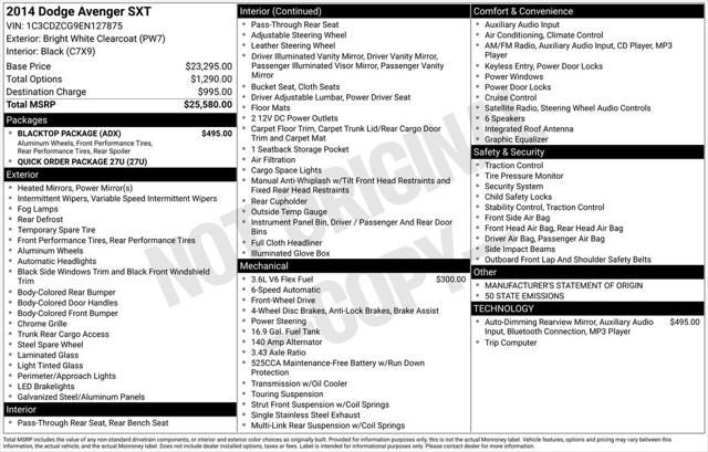 2014 Dodge Avenger SXT 2014 Dodge Avenger SXT