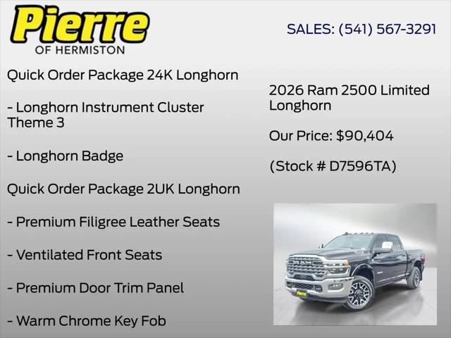 2026 Ram 2500 Limited Longhorn Crew Cab 4x4 6'4" Box