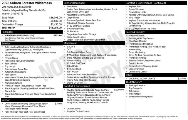2026 Subaru Forester Wilderness