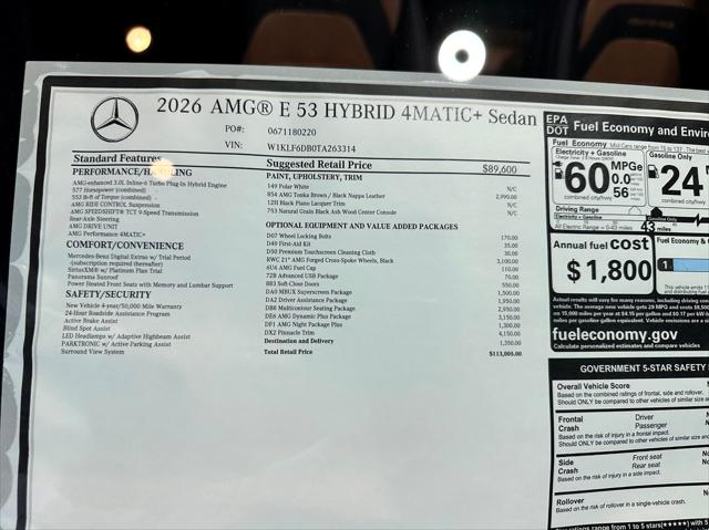 2026 Mercedes-Benz AMG E 53 E Pinnacle 4MATIC Plug-In Hybrid