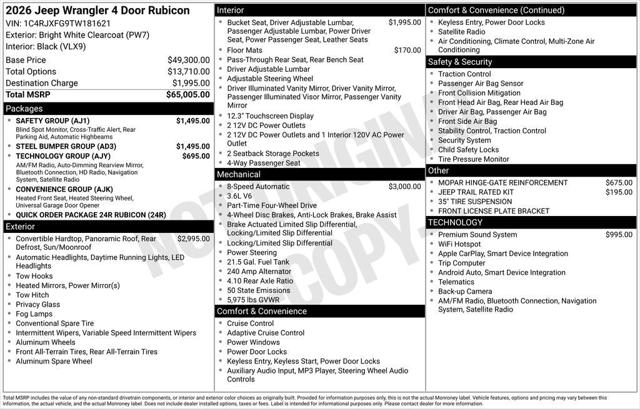 2026 Jeep Wrangler WRANGLER 4-DOOR RUBICON