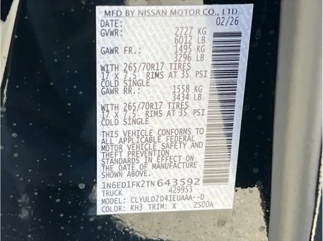 2026 Nissan Frontier Crew Cab Long Bed PRO-4X 4x4