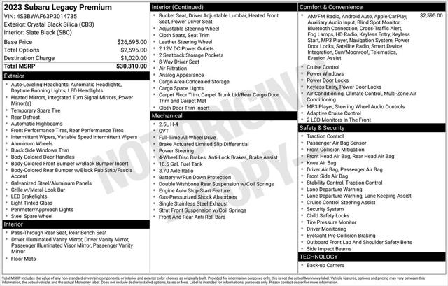 2023 Subaru Legacy Premium