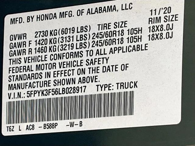 2020 Honda Ridgeline AWD RTL