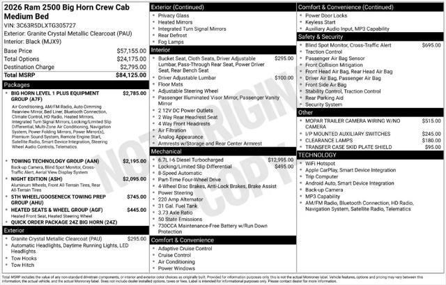 2026 Ram 2500 Big Horn Crew Cab 4x4 64 Box