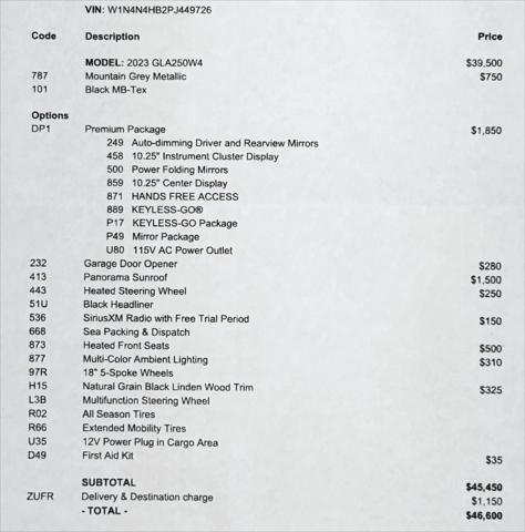 2023 Mercedes-Benz GLA-CLASS 4MATIC