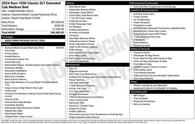 2024 Ram 1500 Classic SLT Quad Cab 4x4 6'4" Box