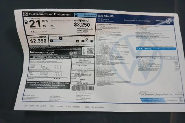 2026 Volkswagen Atlas SEL