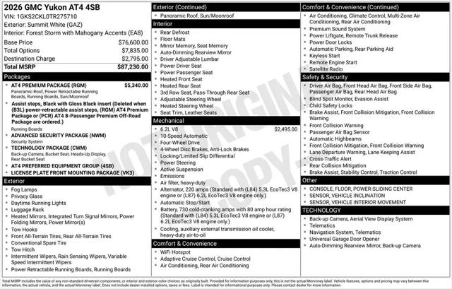 2026 GMC Yukon 4WD AT4
