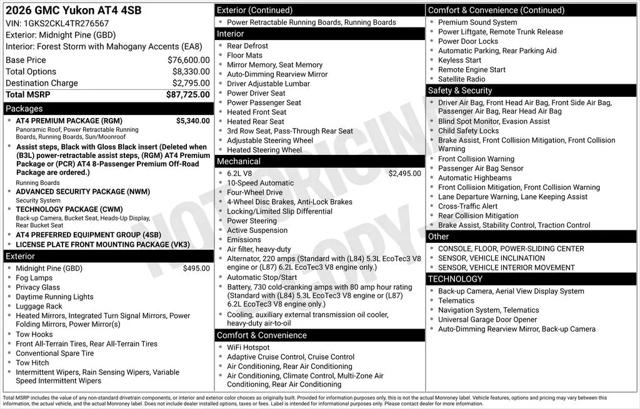 2026 GMC Yukon 4WD AT4