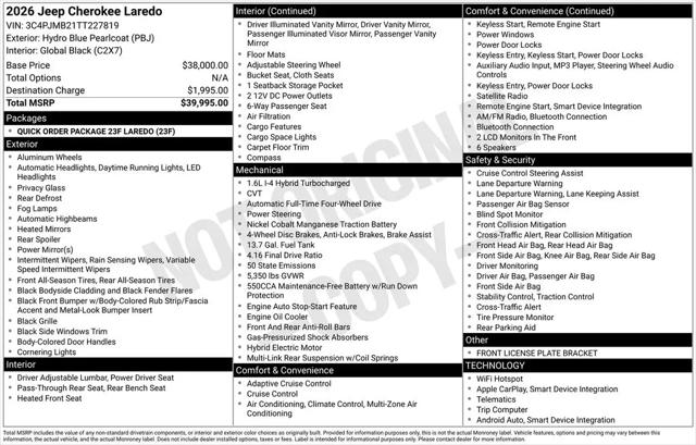 2026 Jeep Cherokee Laredo 4x4