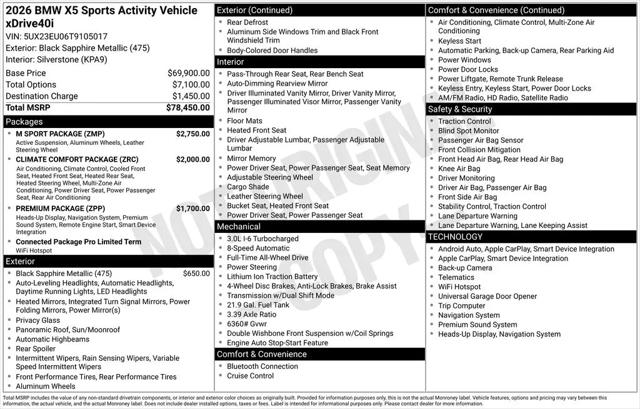 2026 BMW X5 xDrive40i
